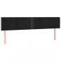Preview: LED Kopfteil Schwarz 183x16x78/88 cm Samt