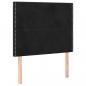 Preview: LED Kopfteil Schwarz 90x5x118/128 cm Samt