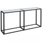 Preview: Konsolentisch Weiß Marmor-Optik 160x35x75,5 cm Hartglas