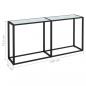 Preview: Konsolentisch Weiß Marmor-Optik 160x35x75,5 cm Hartglas