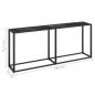 Preview: Konsolentisch Schwarz Marmor-Optik 180x35x75,5 cm Hartglas