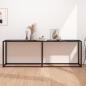Preview: ARDEBO.de - Konsolentisch Schwarz Marmor-Optik 220x35x75,5 cm Hartglas