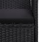 Preview: 4-tlg. Garten-Lounge-Set mit Auflagen Poly Rattan Schwarz