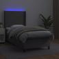 Preview: Boxspringbett mit Matratze & LED Grau 80x200 cm Kunstleder
