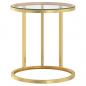 Preview: Beistelltisch Golden und Transparent 45 cm Hartglas