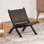 Preview: Relaxstuhl Schwarz Natur Kubu-Rattan und Massivholz Mahagoni