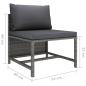 Preview: 8-tlg. Garten-Lounge-Set mit Kissen Poly Rattan Grau