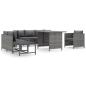 Preview: 8-tlg. Garten-Lounge-Set mit Kissen Poly Rattan Grau