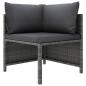 Preview: 8-tlg. Garten-Lounge-Set mit Kissen Poly Rattan Grau