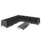 Preview: 8-tlg. Garten-Lounge-Set mit Kissen Poly Rattan Dunkelgrau