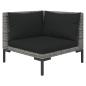 Preview: 8-tlg. Garten-Lounge-Set mit Kissen Poly Rattan Dunkelgrau