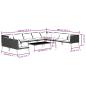 Preview: 11-tlg. Garten-Lounge-Set mit Kissen Poly Rattan Dunkelgrau