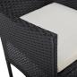 Preview: 3-tlg. Garten-Essgruppe Schwarz Poly Rattan und Akazienholz