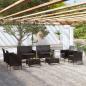Preview: ARDEBO.de - 8-tlg. Garten-Lounge-Set mit Auflagen Poly Rattan Schwarz