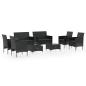 Preview: 8-tlg. Garten-Lounge-Set mit Auflagen Poly Rattan Schwarz