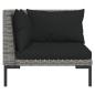 Preview: 4-tlg. Garten-Lounge-Set mit Kissen Poly Rattan Dunkelgrau