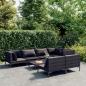 Preview: ARDEBO.de - 8-tlg. Garten-Lounge-Set mit Kissen Poly Rattan Dunkelgrau