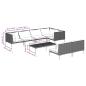Preview: 8-tlg. Garten-Lounge-Set mit Kissen Poly Rattan Dunkelgrau
