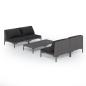 Preview: 5-tlg. Garten-Lounge-Set mit Kissen Poly Rattan Dunkelgrau