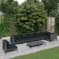 Preview: ARDEBO.de - 8-tlg. Garten-Lounge-Set mit Kissen Poly Rattan Dunkelgrau
