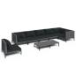 Preview: 8-tlg. Garten-Lounge-Set mit Kissen Poly Rattan Dunkelgrau