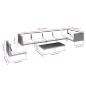 Preview: 8-tlg. Garten-Lounge-Set mit Kissen Poly Rattan Dunkelgrau