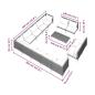 Preview: 14-tlg. Garten-Lounge-Set mit Kissen Poly Rattan Dunkelgrau