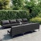 Preview: ARDEBO.de - 8-tlg. Garten-Lounge-Set mit Kissen Poly Rattan Dunkelgrau
