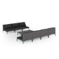 Preview: 8-tlg. Garten-Lounge-Set mit Kissen Poly Rattan Dunkelgrau