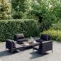 Preview: ARDEBO.de - 5-tlg. Garten-Lounge-Set mit Kissen Poly Rattan Dunkelgrau