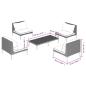 Preview: 5-tlg. Garten-Lounge-Set mit Kissen Poly Rattan Dunkelgrau