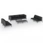 Preview: 8-tlg. Garten-Lounge-Set mit Kissen Poly Rattan Dunkelgrau
