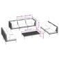 Preview: 8-tlg. Garten-Lounge-Set mit Kissen Poly Rattan Dunkelgrau