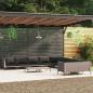 Preview: ARDEBO.de - 11-tlg. Garten-Lounge-Set mit Kissen Poly Rattan Dunkelgrau