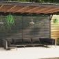 Preview: ARDEBO.de - 7-tlg. Garten-Lounge-Set mit Kissen Poly Rattan Dunkelgrau