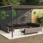Preview: ARDEBO.de - 14-tlg. Garten-Lounge-Set mit Kissen Poly Rattan Dunkelgrau