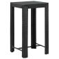 Preview: 3-tlg. Gartenbar-Set Schwarz Poly Rattan & Massivholz Akazie