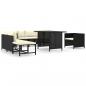 Preview: 8-tlg. Garten-Lounge-Set mit Kissen Poly Rattan Schwarz
