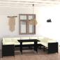 Preview: 10-tlg. Garten-Lounge-Set mit Kissen Poly Rattan Schwarz