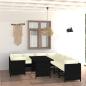 Preview: 9-tlg. Garten-Lounge-Set mit Kissen Poly Rattan Schwarz