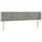 Preview: LED Kopfteil Hellgrau 183x16x78/88 cm Samt