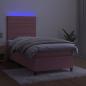 Preview: Boxspringbett mit Matratze & LED Rosa 90x200 cm Samt