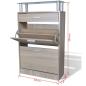 Preview: Schuhschrank mit Schubfach & oberes Glasregal Holz Eichenoptik