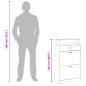 Preview: Schuhschrank mit Schubfach & oberes Glasregal Holz Eichenoptik