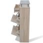 Preview: Schuhschrank mit Schubfach & oberes Glasregal Holz Eichenoptik
