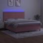 Preview: Boxspringbett mit Matratze & LED Rosa 180x200 cm Samt