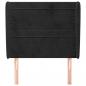 Preview: Kopfteil mit Ohren Schwarz 93x23x118/128 cm Samt
