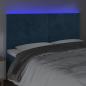 Preview: LED Kopfteil Dunkelblau 180x5x118/128 cm Samt