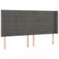 Preview: LED Kopfteil Dunkelgrau 183x16x118/128 cm Samt