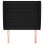 Preview: Kopfteil mit Ohren Schwarz 93x23x118/128 cm Stoff